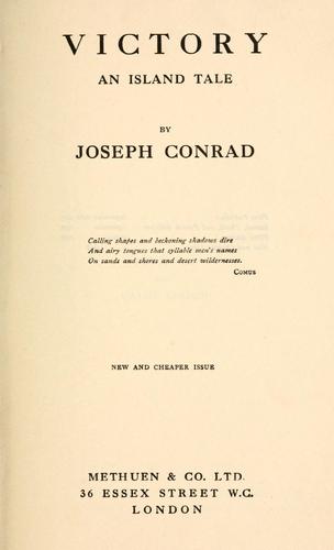 Joseph Conrad: Victory (1917, Methuen & Co.)