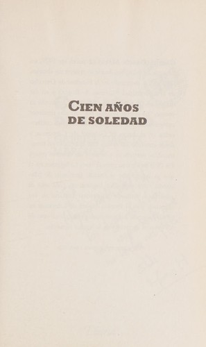 Gabriel García Márquez: Cien años de soledad (Spanish language, 2012, Diana)